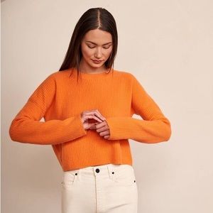 100% Cashmere La Ligne Mini Toujours Orange Sweater, Great Condition